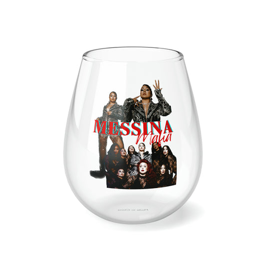 "Messina Mafia, Family is Everything" Stemless Wine Glass, 11.75oz