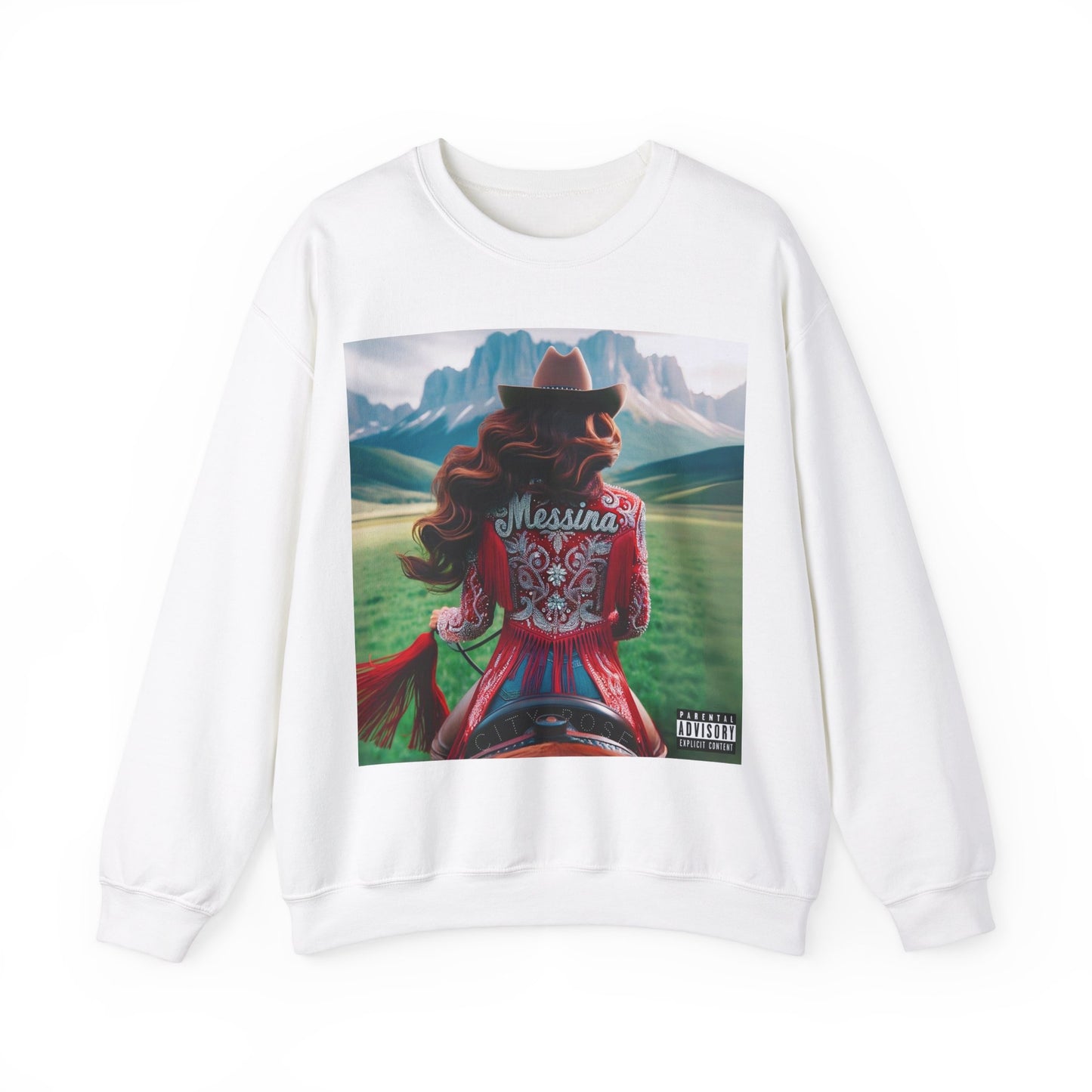 City Rose Cowgirl  | Unisex Heavy Blend™ Crewneck Sweatshirt