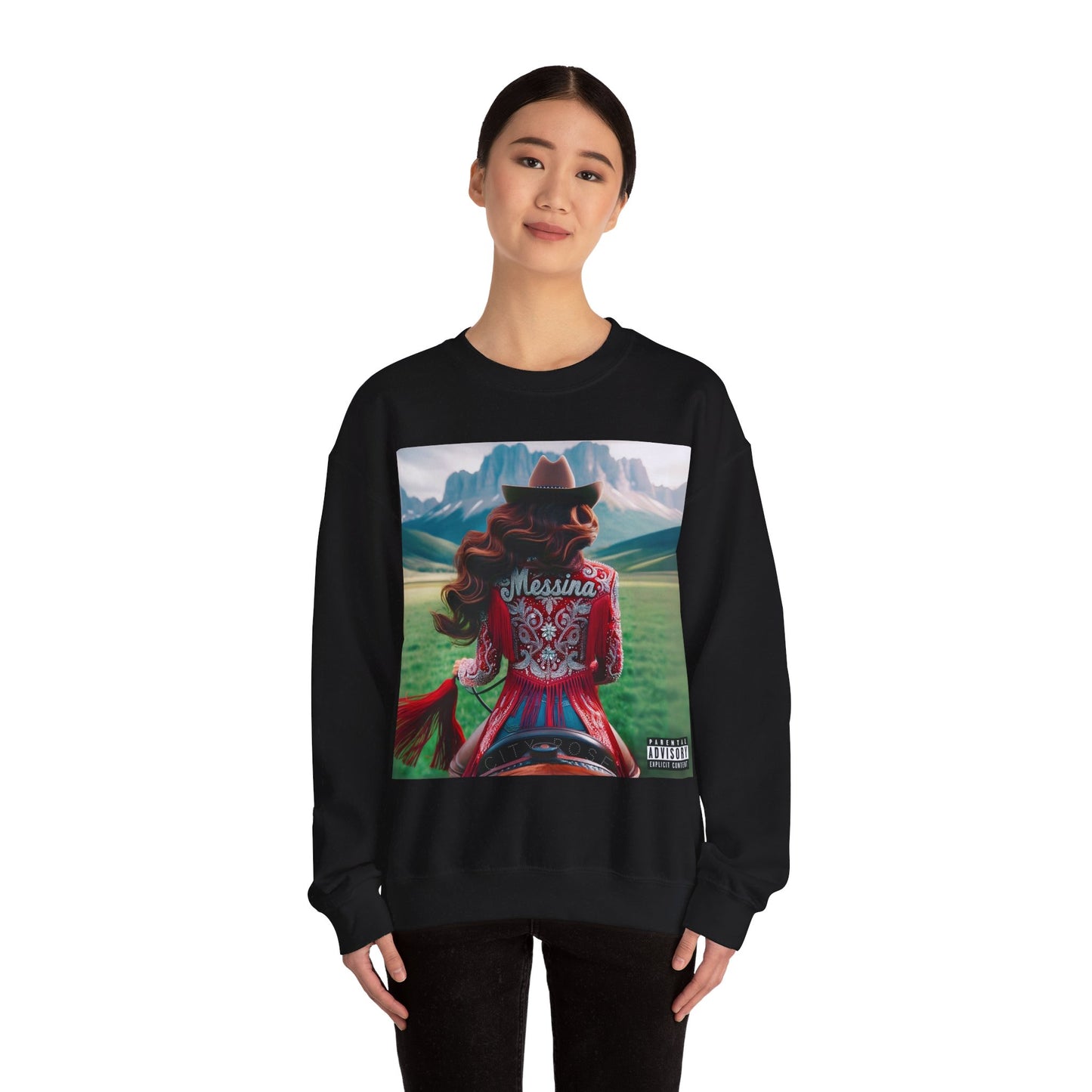 City Rose Cowgirl  | Unisex Heavy Blend™ Crewneck Sweatshirt