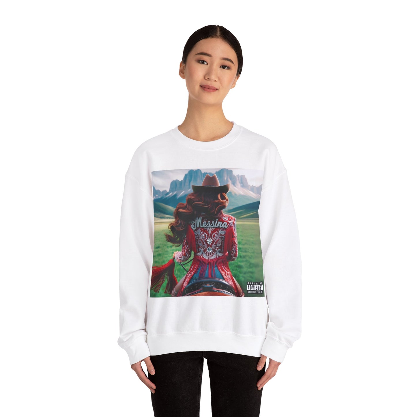 City Rose Cowgirl  | Unisex Heavy Blend™ Crewneck Sweatshirt